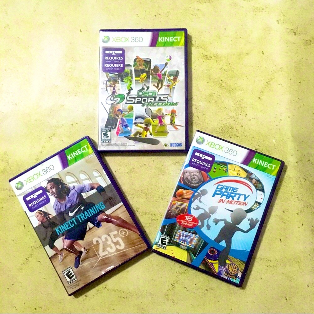 XBOX 360 Kinect Video Game Deca Sports Game Party Nike+ Kinect Training bundle